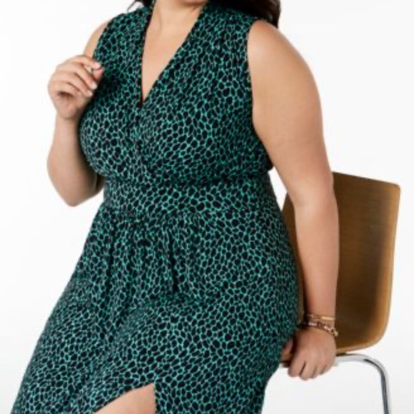 Michael Kors Green and Black Patterned Dress - Picture 1 of 4